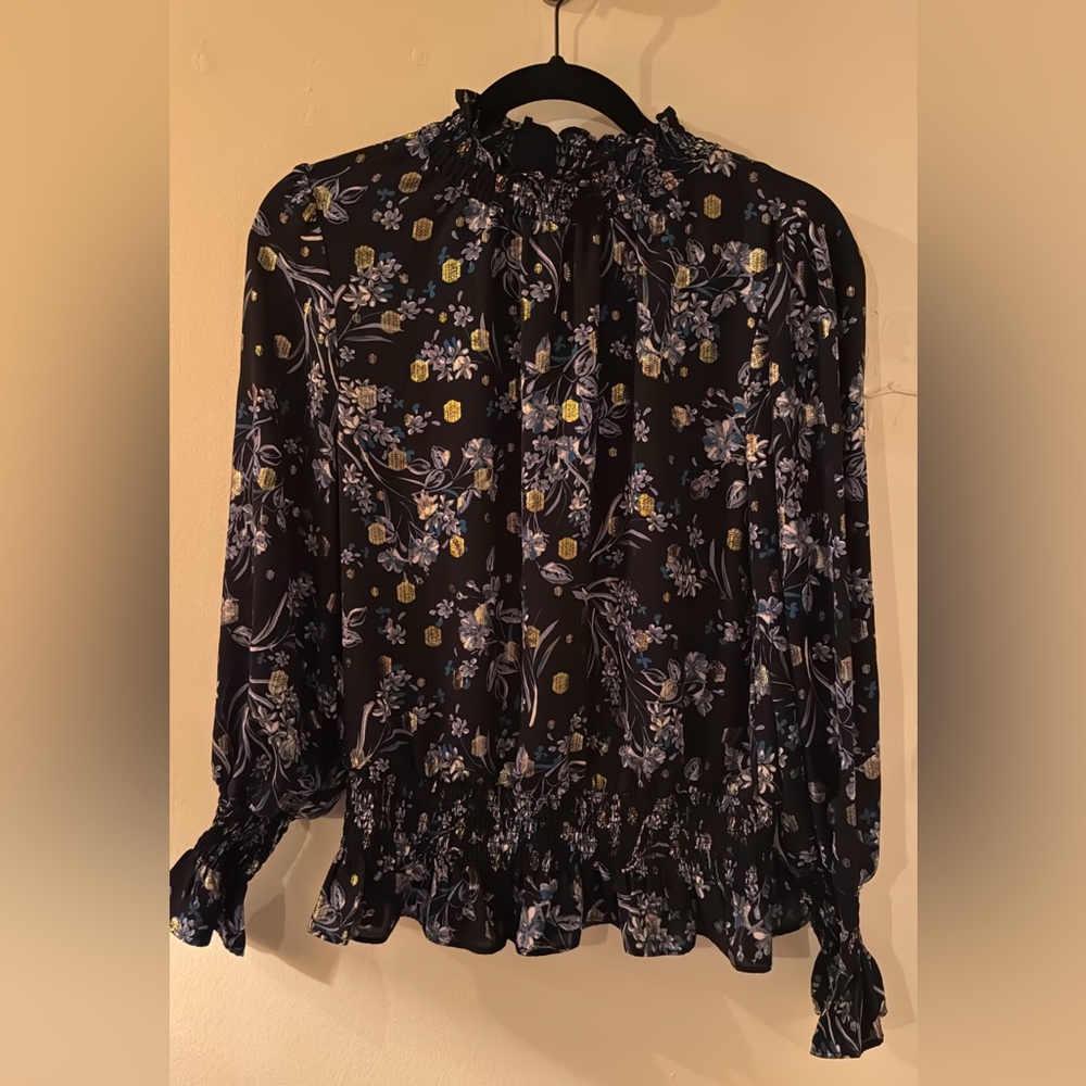 Floral Black Blouse